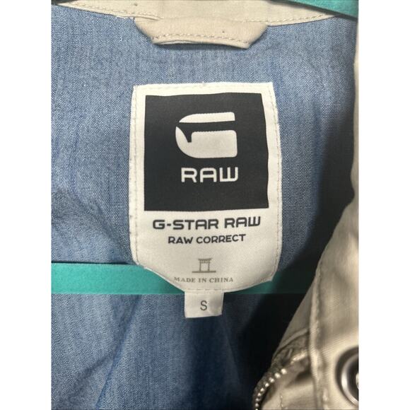 G-Star Raw Correct Jacket Mens S Beige Fleet Bomber Full-Zip Funnel Neck - Picture 6 of 6